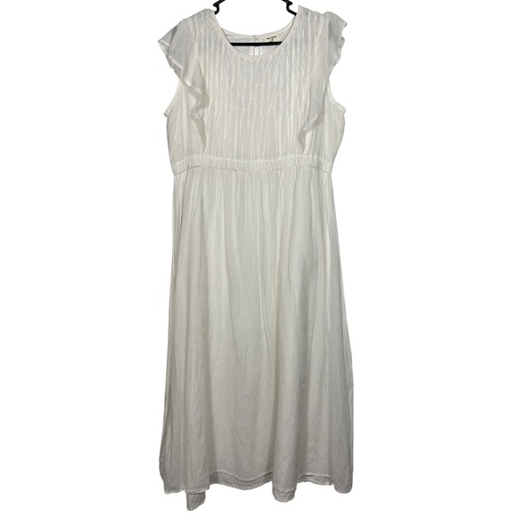 Cost Plus World Market Dresses & Skirts - World Market Cottagecore White Maxi Dress Sz L/XL Flutter Sleeve Boho Fairycore